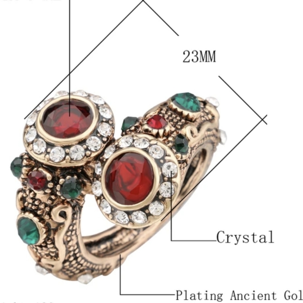 Turkish Vintage Style Exaggerated Ring for Women,Ottoman,ByzantianWeddingGift - Picture 9 of 9